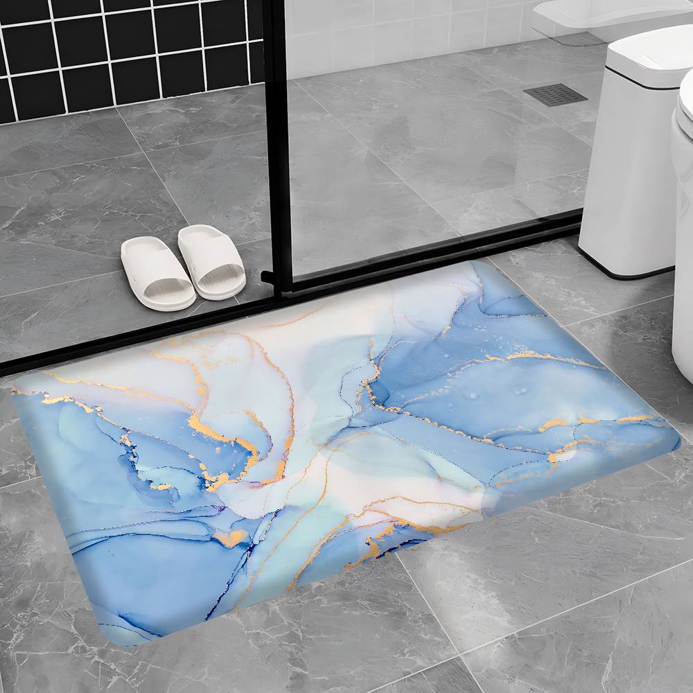 Fashion Marble Bathroom Mat Retro Multiple Choice Living Room Kitchen Rug Non-Slip Bedside Mats