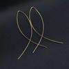 Minimalist Fish Hook Earrings , Geometric Alloy Drop Earrings for Women , Trendy Fashion Accessories