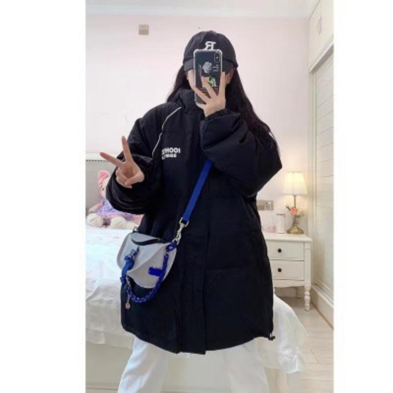 Men's and Women's Versatile Cotton Clothes Winter Coat Women's Winter New Thin Stand-up Collar Down Cotton-padded Clothes Trendy Women's Clothing