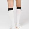 DOYOUKNOWMC ALL SEASON Color Block Rib White Wappen Decorated Knee Socks