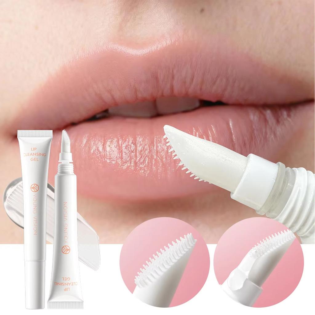 Jemný čisticí a exfoliační gel 2 v 1, Dodává se s masážní silikonovou kartáčkovou hlavicí pro péči o oči a rty Odličovací pečující gel