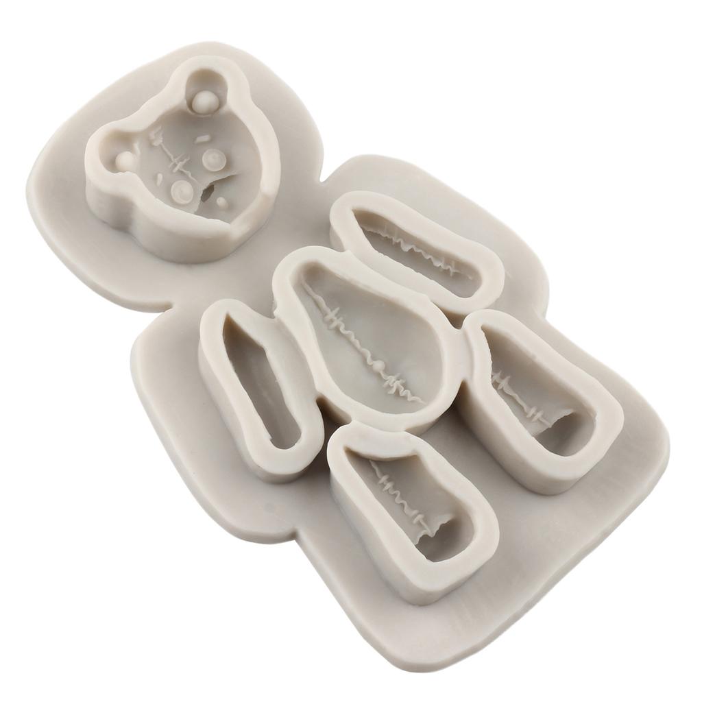 Bear Silicone Mould Baby Birthday Fondant Cake Decorating Tools DIY Cupcake Topper Candy Polymer Clay Moulds Chocolate Gumpaste Mould