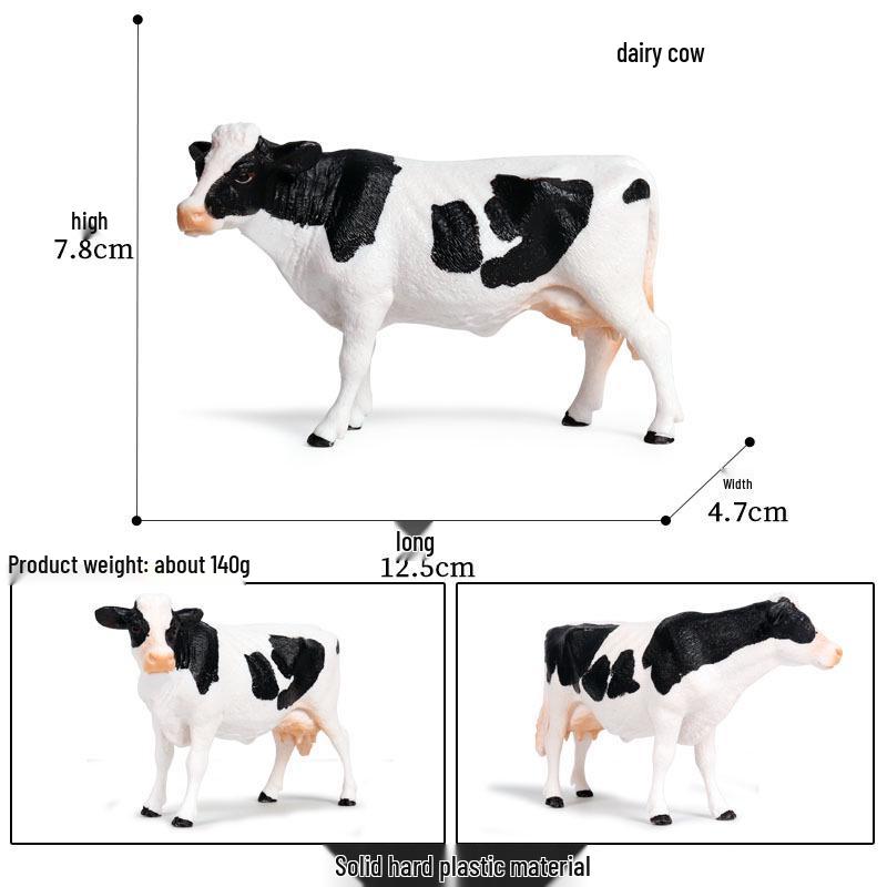 Children's Cognitive Animal Model Toy: Yellow Cow, Buffalo, Rhinoceros, Zebu, Bison, Bull Figurine.