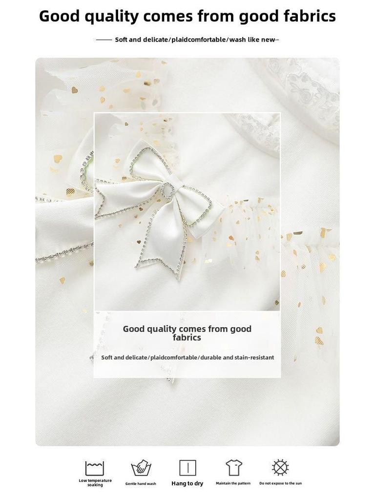 Plus Samt Warm Mesh Schleife Prinzessin Pullover Top für Teenager-Mädchen