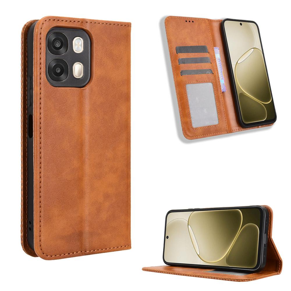 Flip-Hülle für OPPO A6 / OPPO A6S Ledertasche [Flip Vintage-Leder] Stoßfest Langlebig Retro Handyhülle