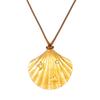 Summer Seaside Vacation Women'S Essential Accessories, Ocean Wind Shell Wax Rope Necklace, Stainless Steel Jewelry 2652