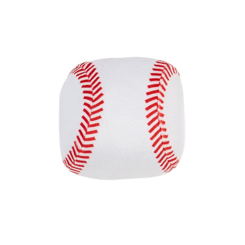 Мягкая плюшевая пищащая игрушка для собак в виде бейсбольного мяча, набитая жевательная игрушка для питомцев, для щенков и маленьких собак, интерактивная игра, подарок белый