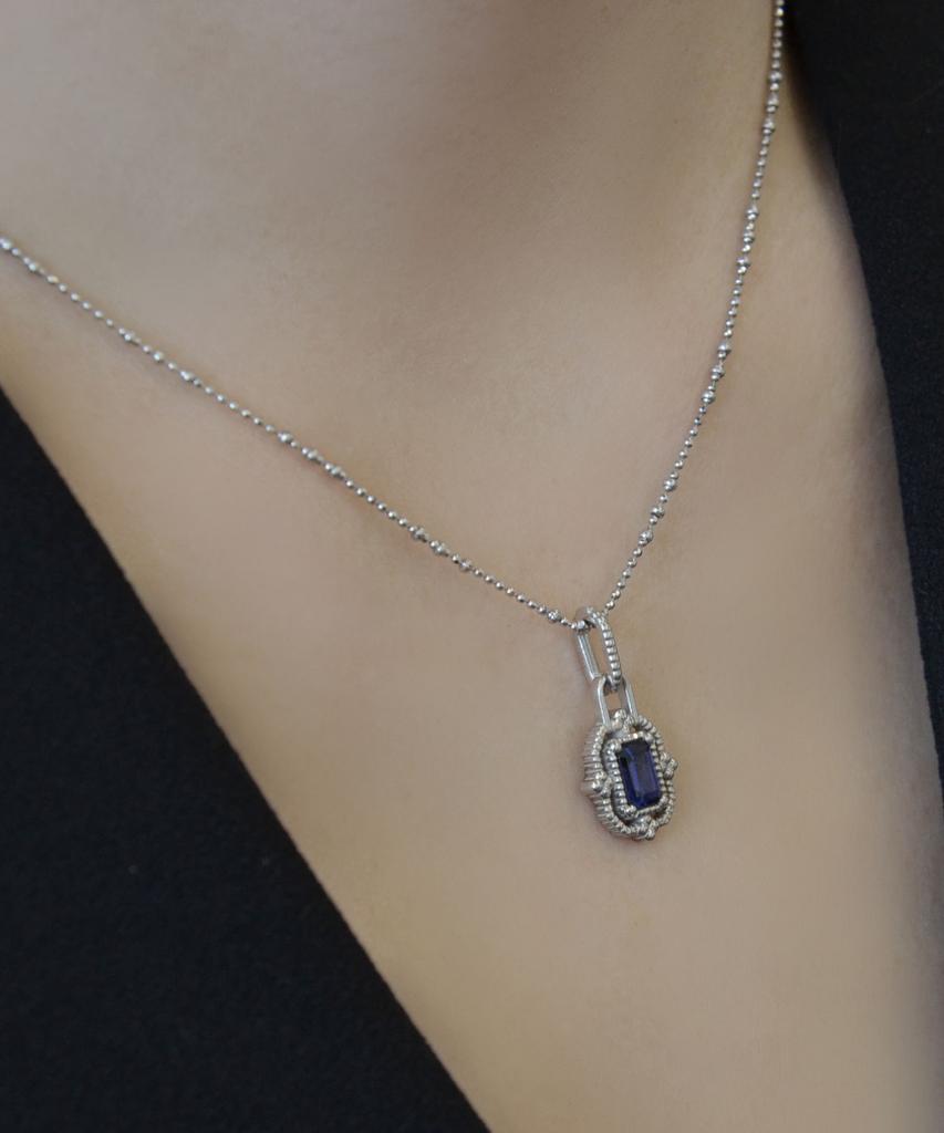 Vivus Rapillus Royal Blue White Gold Silver Necklace