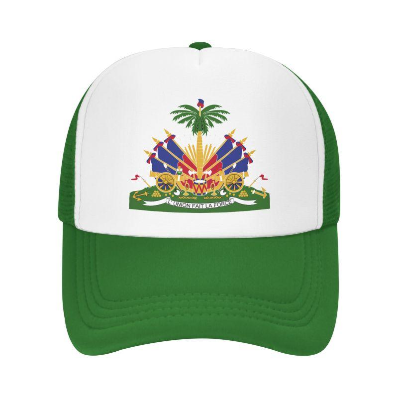 Haitian Flag Printed Mesh Baseball Cap Unisex Adjustable Snapback Hat Summer Breathable Casual Sun Visor Hats Trucker Hat