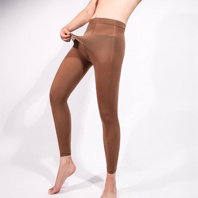 Plus Size Men'S Sexy Pantyhose Ultra-Thin Self Heating Thermal Bottoms Elastic Transparent See-Through Underwear 100Kg