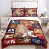 Baseball Artwork Quilt Panel Print 3Pcs Bedding Setduvet Cover With 2 Bedropillowcase Home Birthday Gift