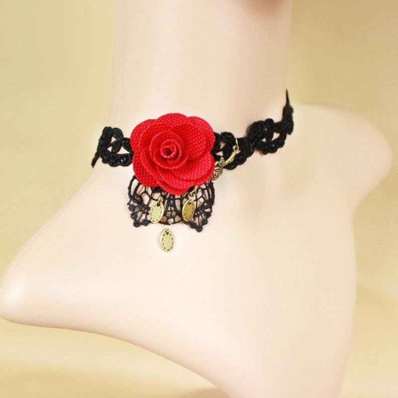 Collares Sexy Gothic Chokers Crystal Gear Chain Black Lace Neck Choker Necklace Vintage  Women Chocker Steampunk Jewelry