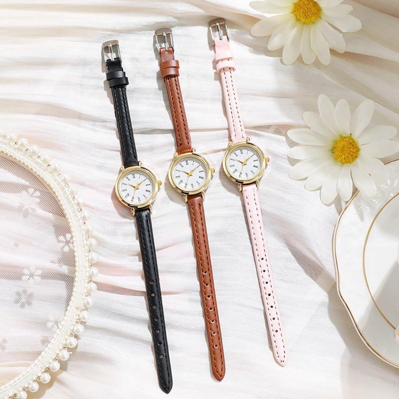 Quartz Watch Academy Style Simple Ultra-Small Dial Retro Literary Fine Strap Small Watch Women