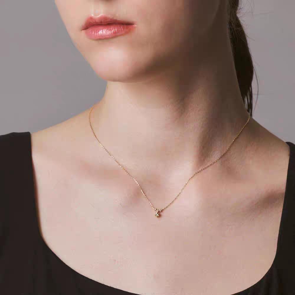 Japanese 925 Sterling Silver K Gold Plated Zircon Water Drop Necklace - Winter Christmas Limited Edition