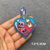 Punk Patch Flame Embroidery Patches For Clothes Scary Skull Iron On Patches On Clothing Embroidered Jacket Badge Sticker