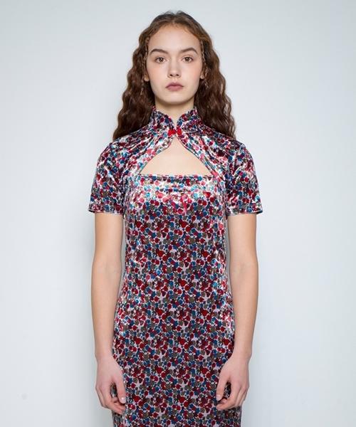 Fake Mama Flower Pao Button Top [Pink] Flower