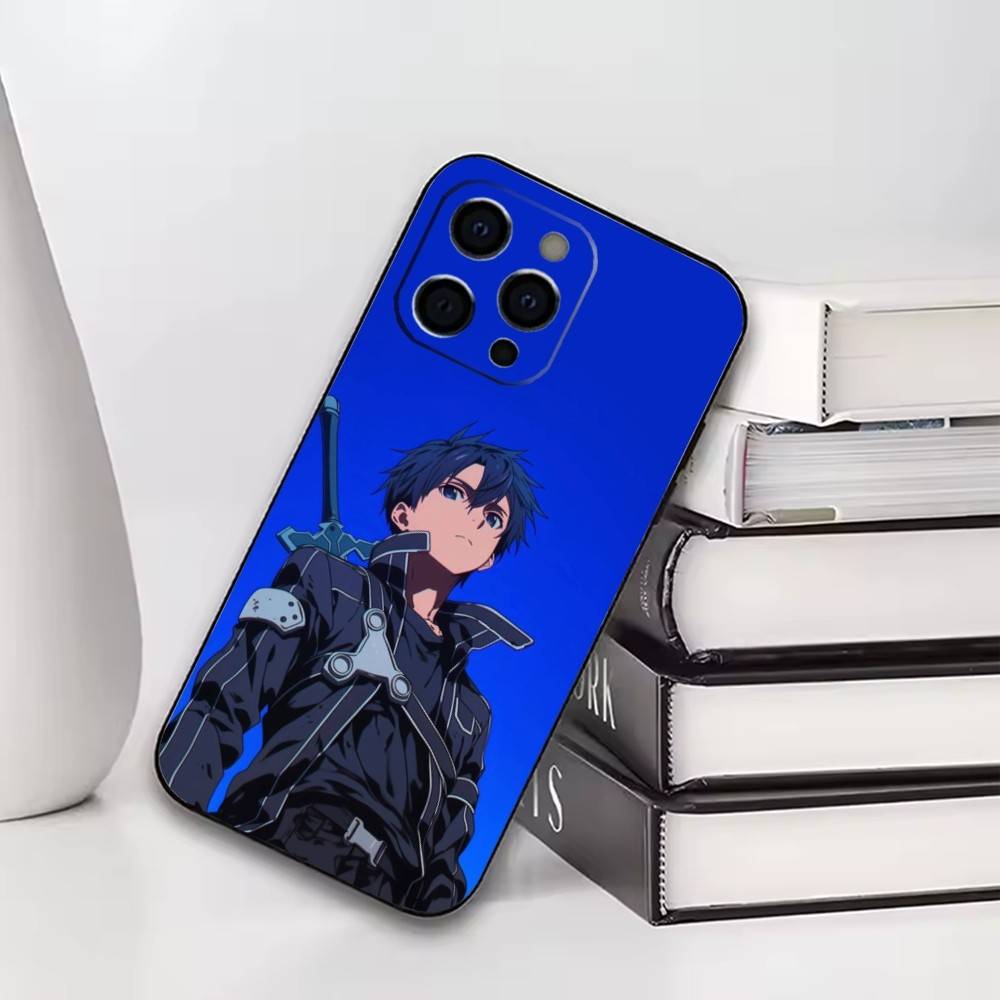 

Sword Art Online Asuna Yuuki Phone Case For iPhone17,16,15,14,13,12,11 Plus,Pro Soft Silicone Black Case iPhone14Pro