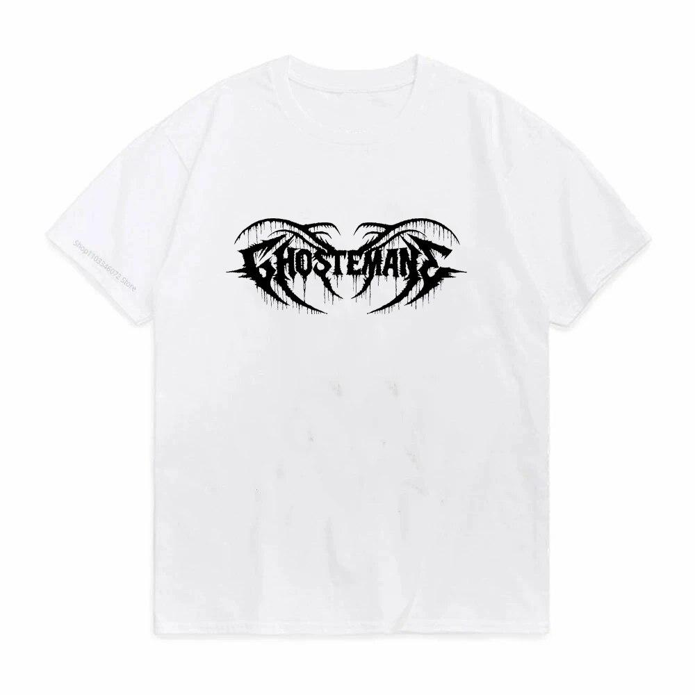 GhosteUnisexe Print T-shirt Unisex Women Cotton Fashion Hip Hop Metal Rock T Shirt Gothic Oversized T-shirts Streetwear Pop Y2k Tops