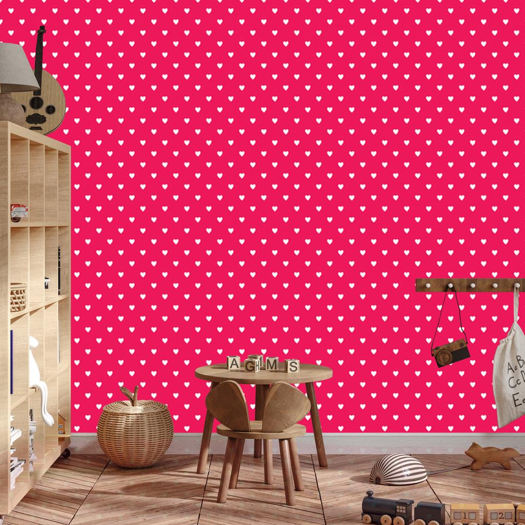 Pink Hearts and Powder Pink Wallpaper 50x1000