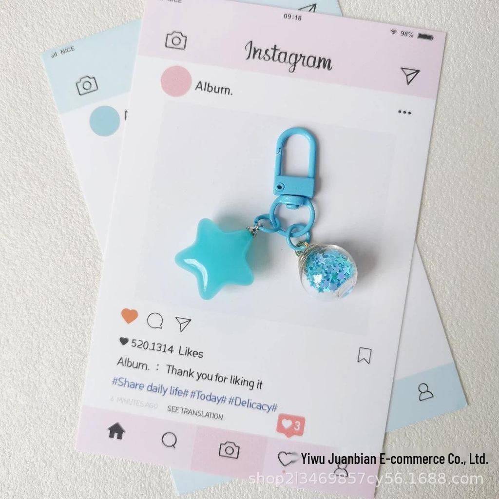 Colorful Star Jelly Keychain - DIY Fresh Wishing Ball Bag Charm