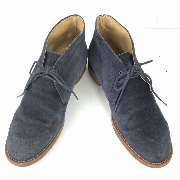 BEAMS Suede Leather Chukka Boots Men 27.0 Navy vintage(USED)