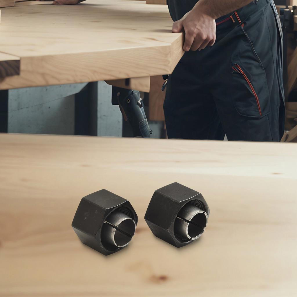 A Complete Set of Two Router Nuts Specifically Engineered to Enhance Performance on DEWALT's Popular BW Series