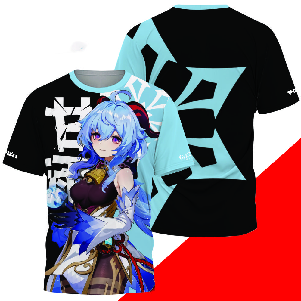 Spiel Genshin Impact Alle Rollen Cosplay T-Shirt 3D Raiden Shogun Druck Anime T-Shirts Sommer Herren Damen Harajuku Lässig Street Y2k Oberteile