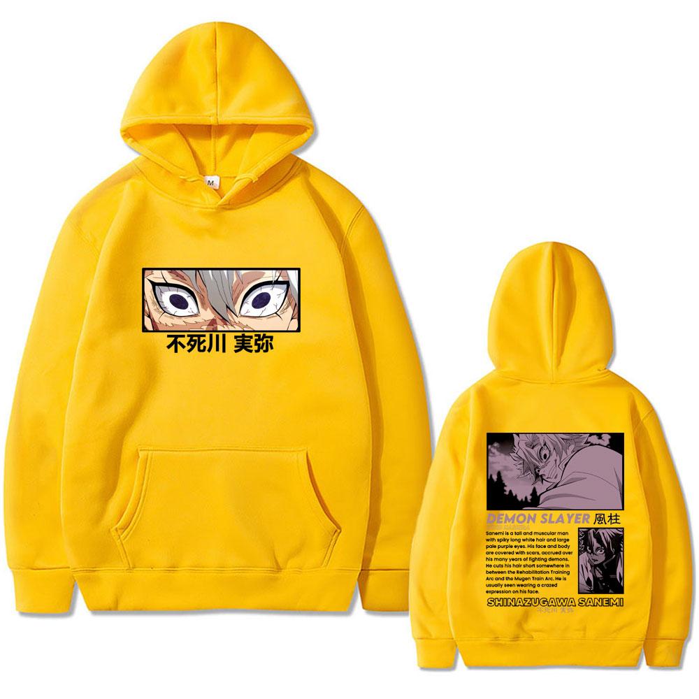 Anime Demon Slayer Shinazugawa Sanemi Hoodie Kimetsu No Yaiba Hooded Sweatshirt Men's Women's Fashion Oversized Hoodies