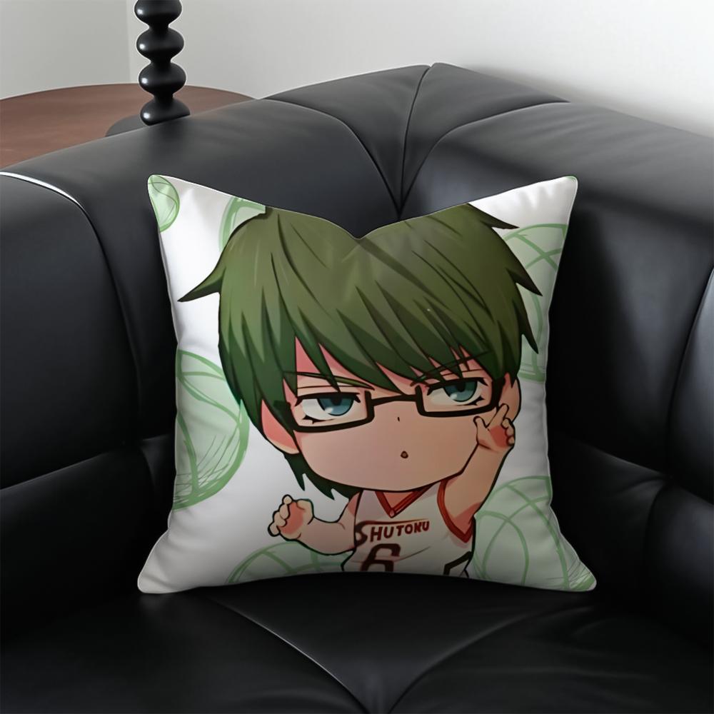 ANIME KKuroko no Basuke Cushion Cover Pillow Case Antidustmite Invisible zipper silky plush cushion