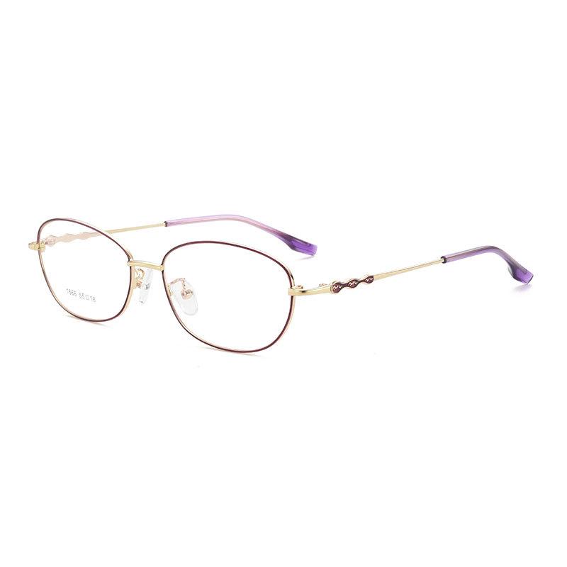 Women s Full Frame Titanium Alloy Myopia Reading Glasses - Small Metal Frame