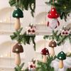 Christmas Mushroom Santa Claus Plush Felt Tree Ornament For Holiday Decor