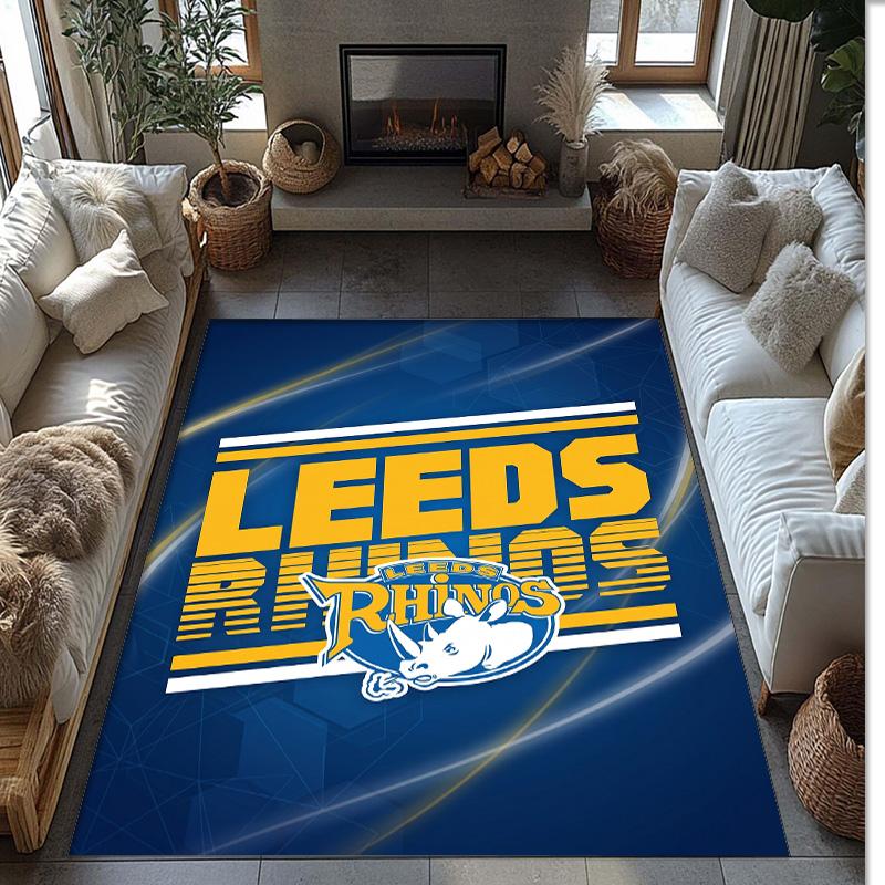 Leeds Rhinos Crystal Velvet Carpet Soft Anti?Slip Floor Mat Comfortable Home Living Room Bedroom Decor Rug