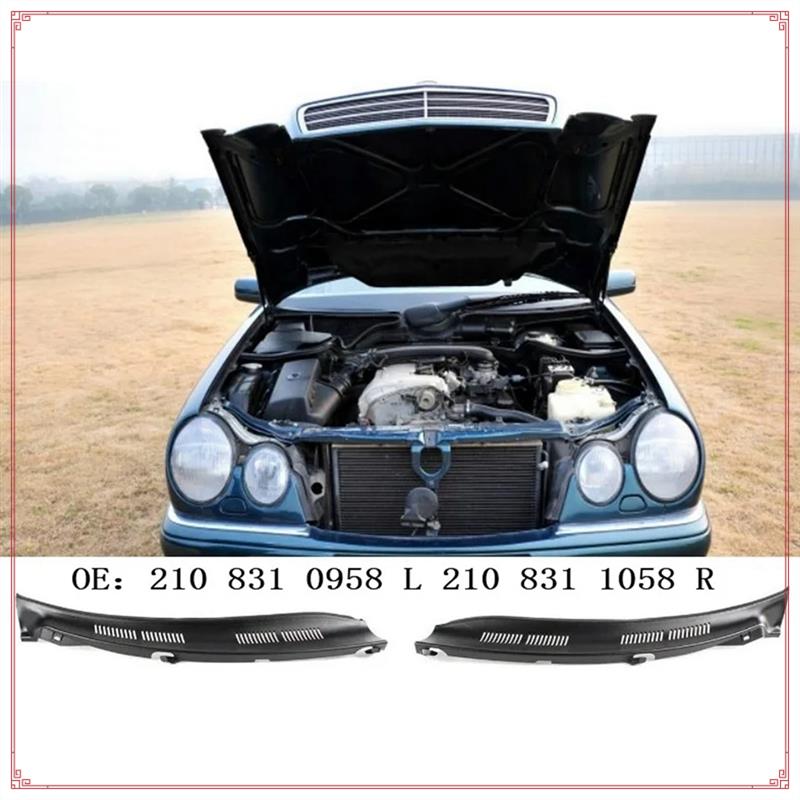 1Pair Front Windshield Wiper Cowl Trim Water Deflector Plate Neck Trim Panel For Mercedes Benz E-Class W210 1996-2002