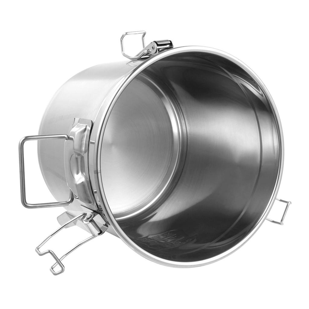 304 Stainless Steel Rice Bucket with Lid 3.17 Gal Food Storage Container Grain Canister for Flour, Beans & Cereals with Sealed Buckle