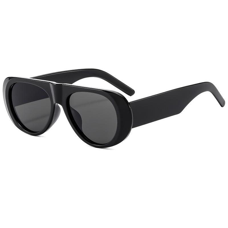 

New Fashion Eyewear Sun Protection Uv400 Large Frame Sunglasses For Men And Women BlackFrameGrayLens