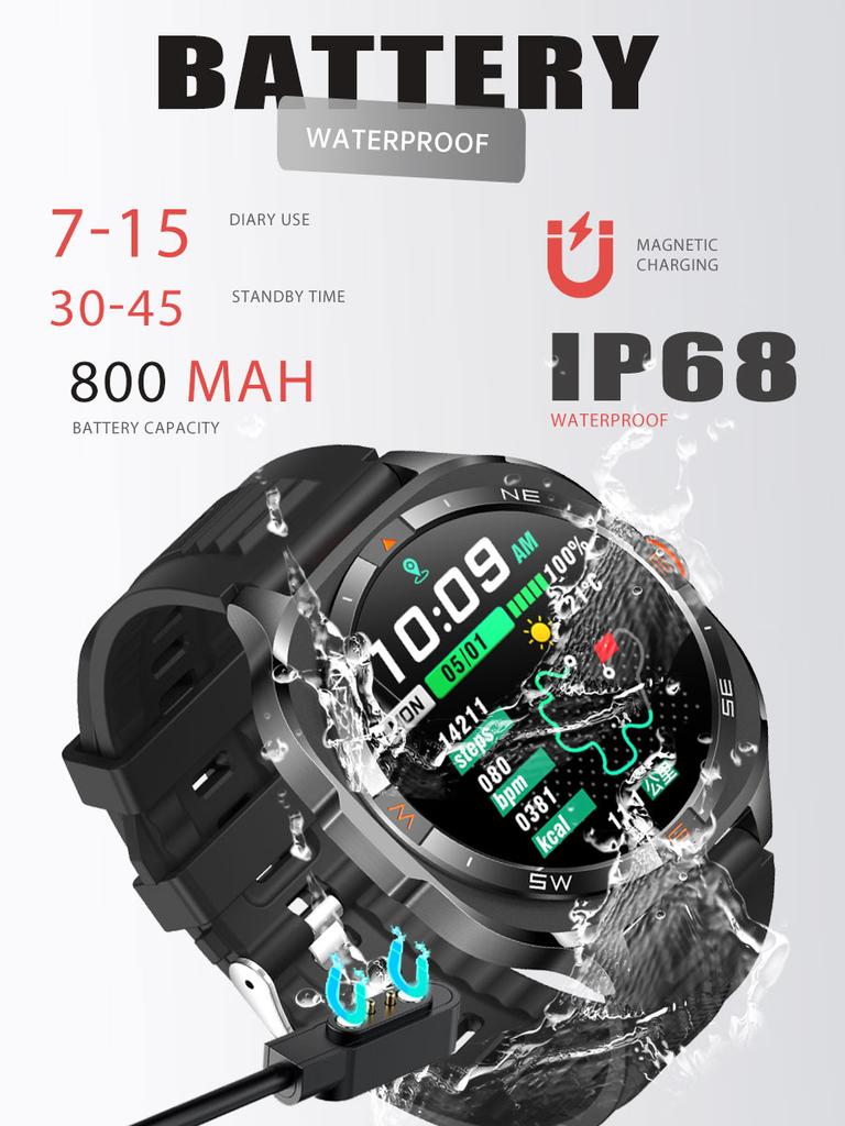 SACOSDING Men's GPS Smart Watch Built-in GPS Compass Altitude BP DIY Video Album GPS Sports Watch For Android IOS