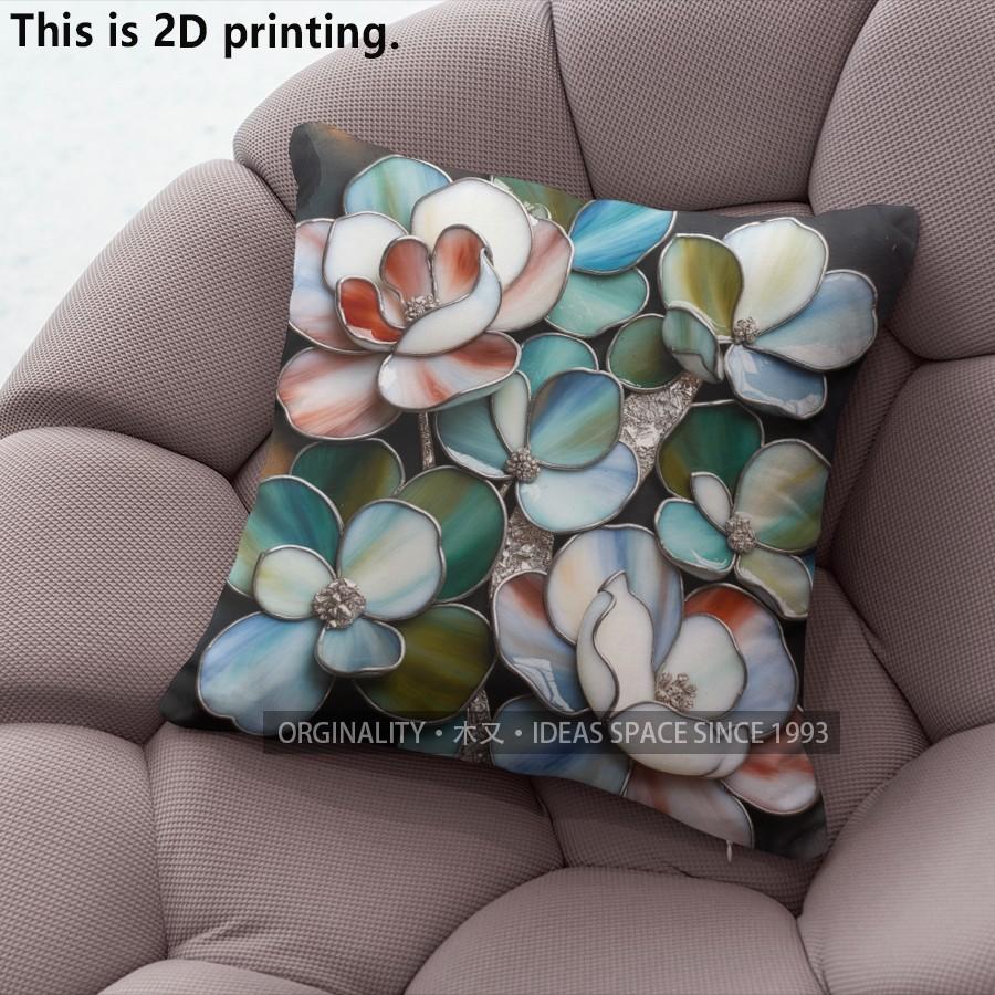 Vintage Enamel Floral Pillow Covers Pattern Cushion Cover Suitable for Sofa Bedroom Car Pillow Cover