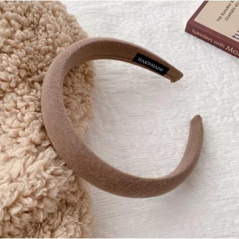 Trendy Solid Color Fabric Sponge Headband Sweet Girls Hair Accessories for Women Gift Jewelry