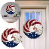 30cm 4th Of July Wreath Independence Day Decorations Flag Summer Hanging Wreath Artificial Flowers for Home Wall Porch Door