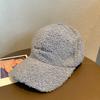 Plush Baseball Cap Ins Niche Women's Autumn and Winter Korean Style Versatile Casual Letters Big Head Circumference Baseball Hat