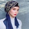 Nėriniuotas tampus turbanas moterims, iš anksto surištas galvos šalikas, apvyniojamas, užsimaunama chemo kepurė, minkšta kaukolės kepurė plaukų slinkimui