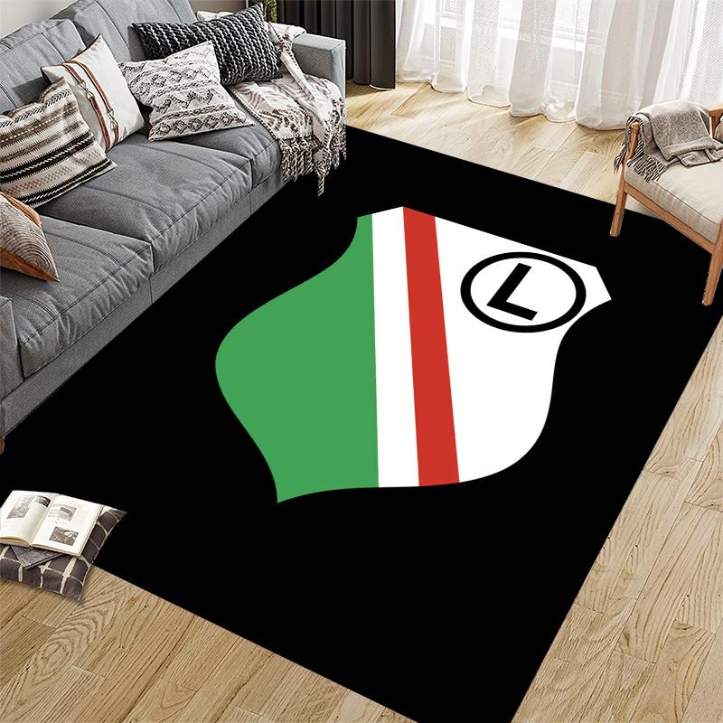 Legia Warszawa Home Sofa Decoration for Living Room & Bedroom, Non‑Slip Play Flannel Floor Mat for Game Room