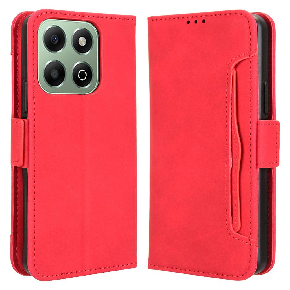 

For Honor X6b 4G Wholesale Phone Stand Case PU Leather Cover Wallet Red