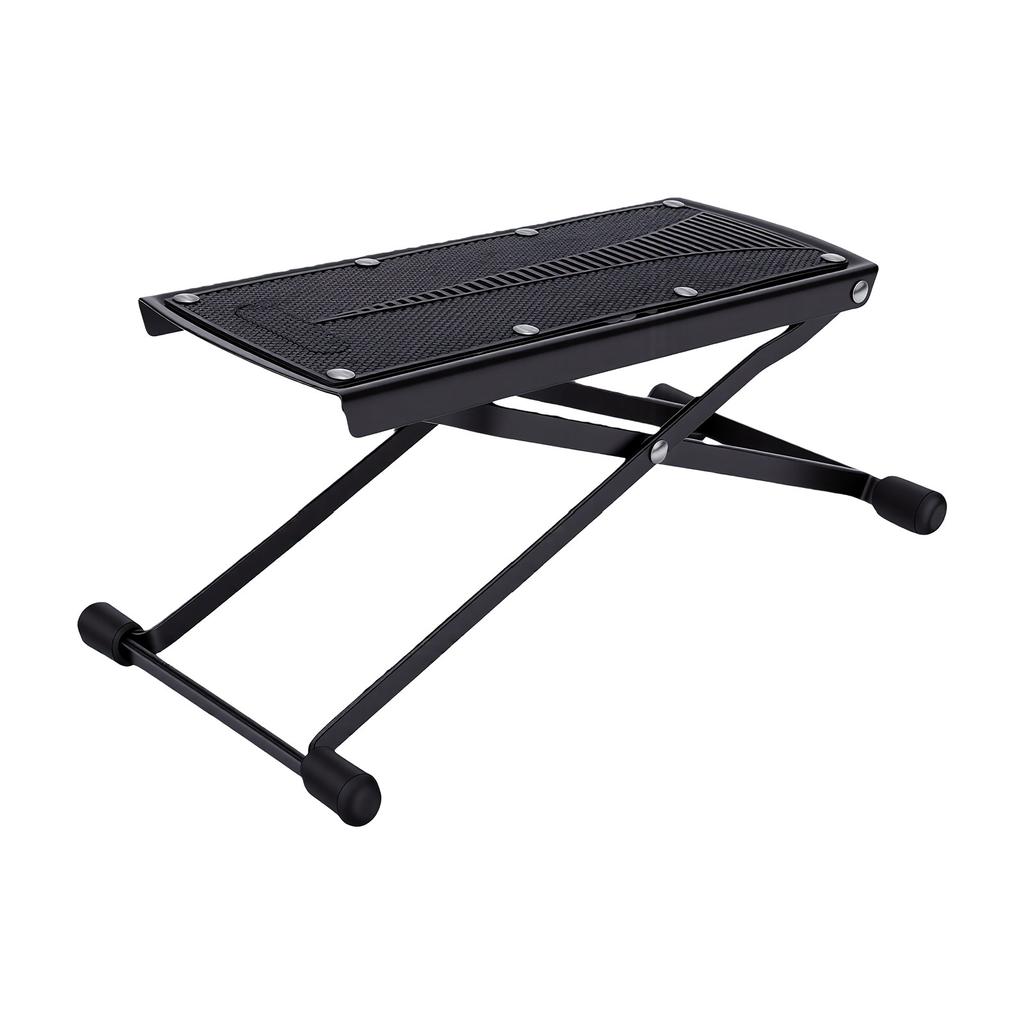 Guitar Foot Rest Folding 6 S Height Alloy Guitar Stool with Rubber Pad Non Slip Portable Compact for Musicians Black