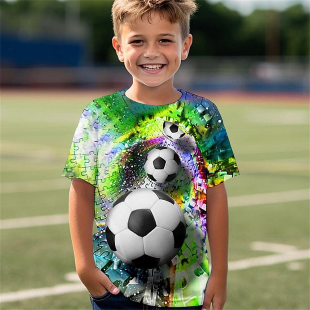 Haine pentru copii, uniforme de fotbal, fete, haine de 2 până la 8 ani, gât rotund, mâneci scurte, fotbal, băieți, haine de vară pentru copii