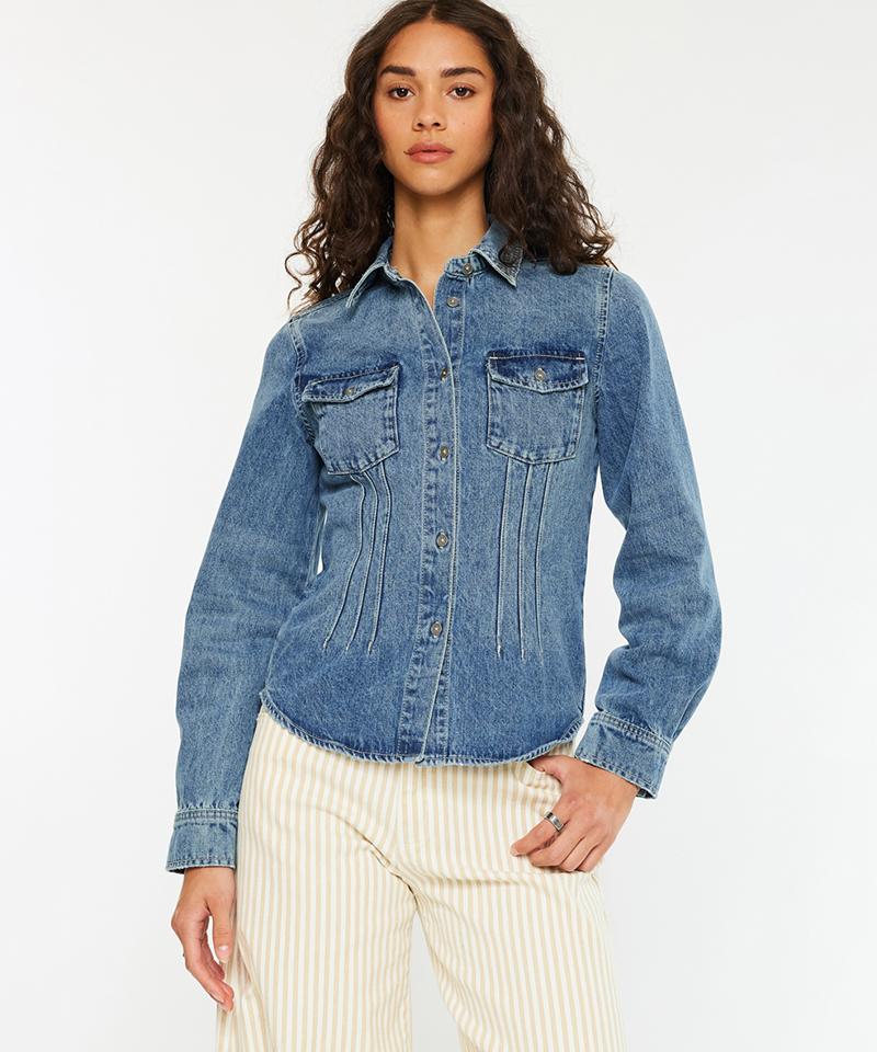 Cancan Western Denim Shirt Lorin Indigo Blue Dark/S