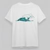 Women's Oversize T-Shirt Ocean Wave Splashing Foam Tee Soft Cotton Short White