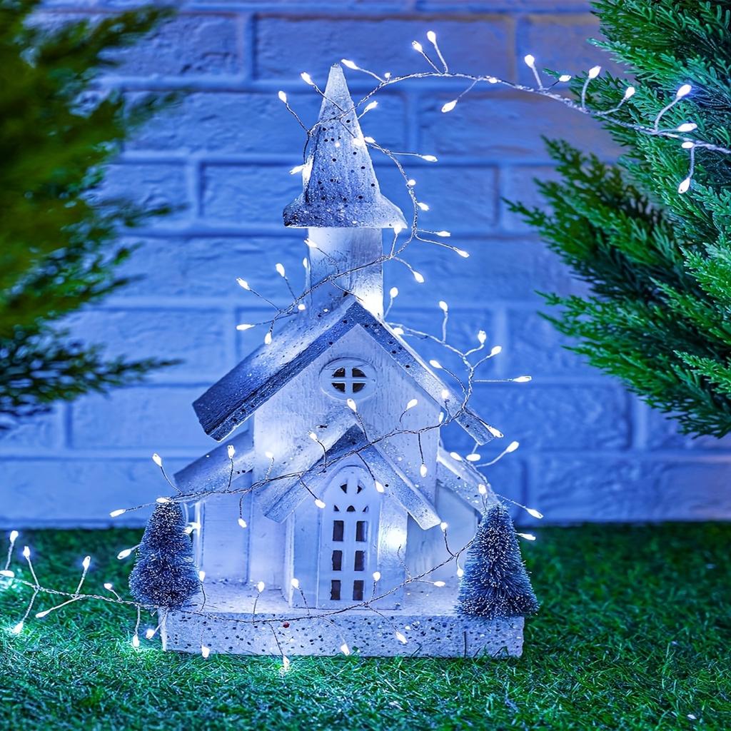 Outdoor 6m 200 LED Solar String Light 8 Mode Firecracker Solar Fairy Lights for Balcony Patio Tree Christmas Party Wedding Decor