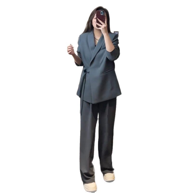 

Women s Plus Size Wide-Leg Pants Two-Piece Set - Spring/Fall Fashion 4XL (for 170-190 jin)