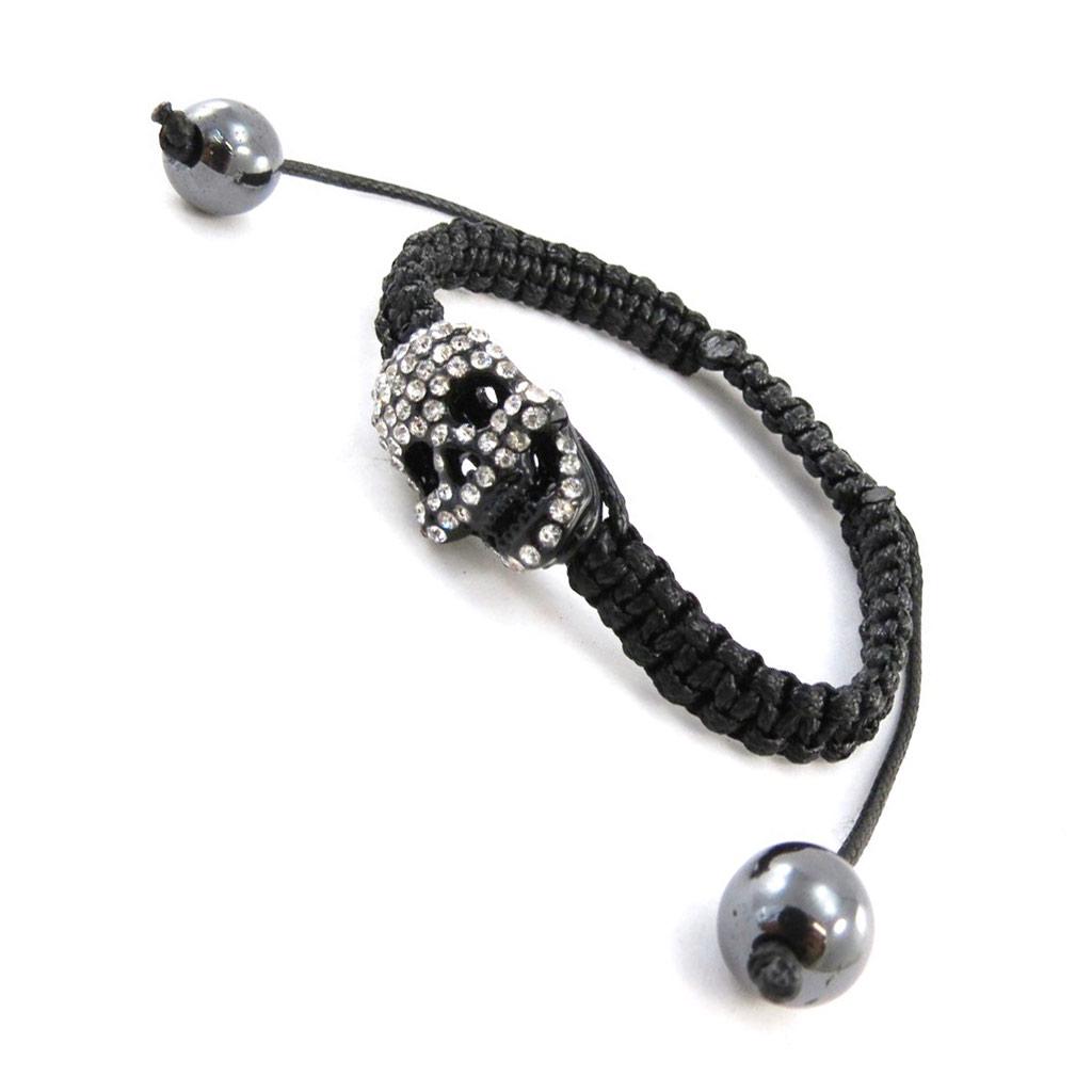 Les Trésors De Lily [J1718] - Czarna designerska bransoletka „Skull” Shambhala
